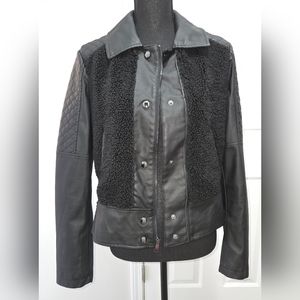 Celebrity Pink Junior's Black Quilted Faux Leather Jacket